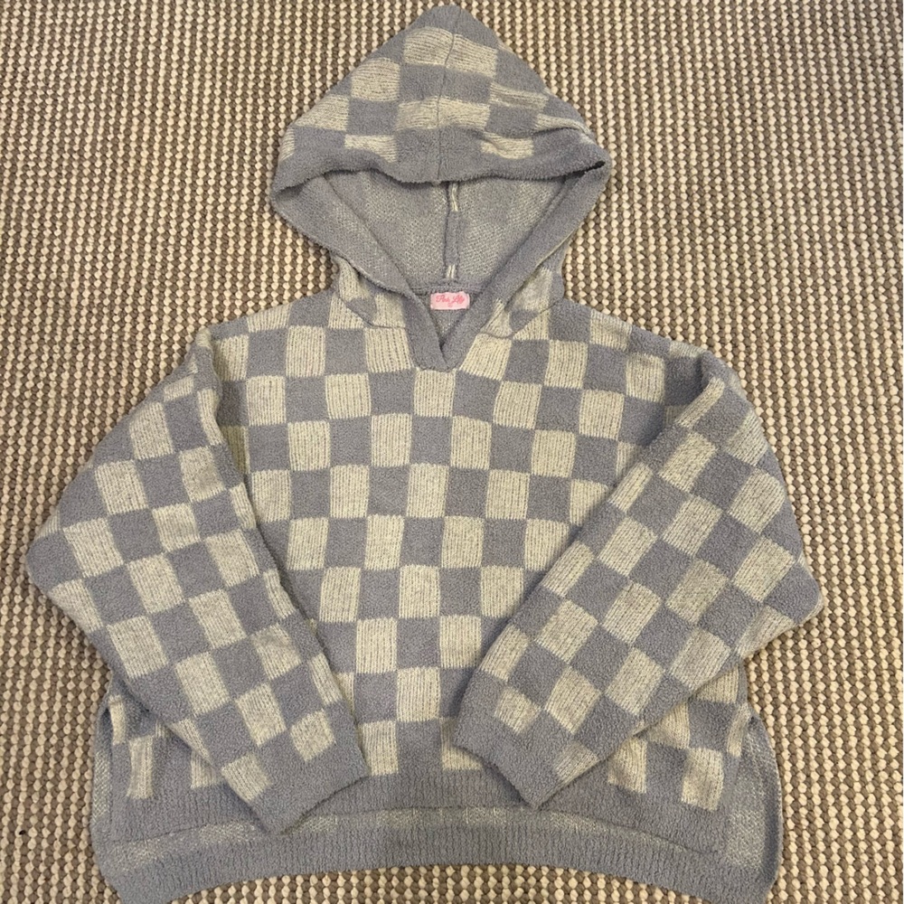 Checkered Pink Lily Sweater